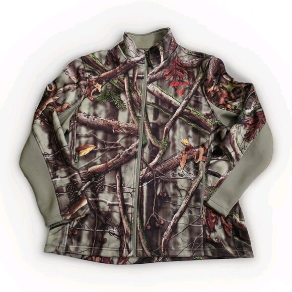 Huntworth Jacket Mens XL Camo Oak Tree Full Zip LS Pockets Fleece Inside Hunting - Picture 7 of 16